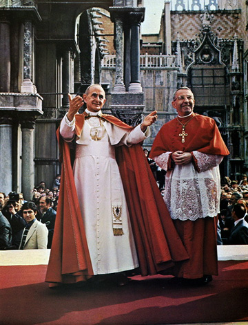 Albino Luciani Patriarca di Venezia durante la visita di Paolo VI nel 1972