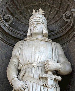 Federico II, statua nel palazzo reale Napoli