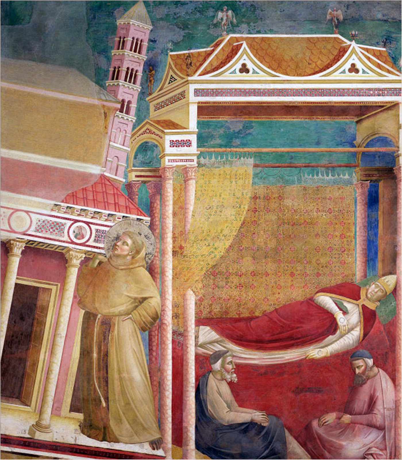 Il sogno simbolico di Innocenzo III: Francesco ripropone una Chiesa evangelica (Giotto - Assisi)