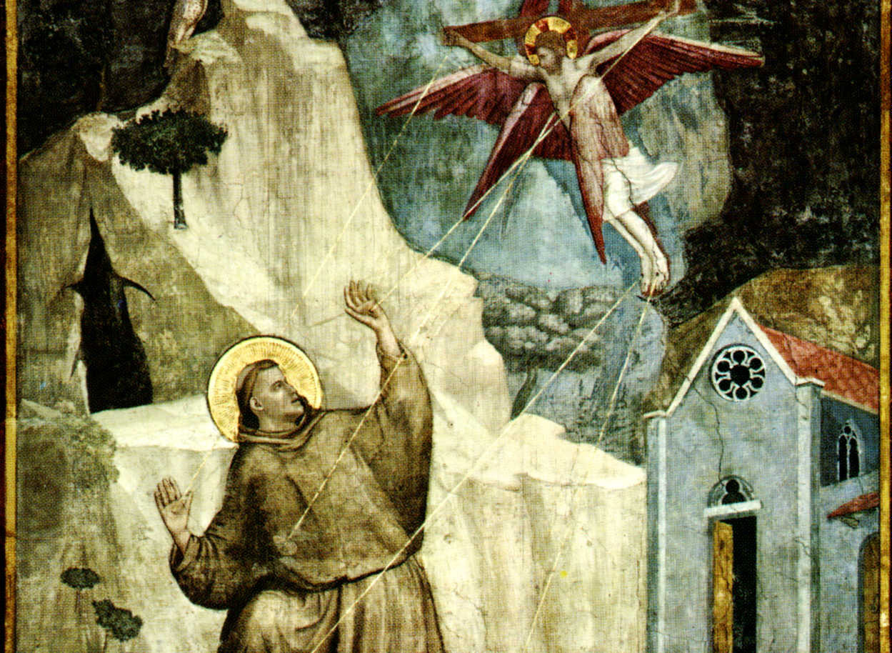Francesco confortato dalle stimmate per proseguire la sua missione (Giotto -Santa Croce - Firenze)